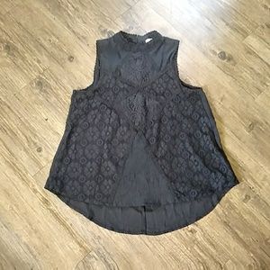 Umgee Black Lace Sleeveless Top